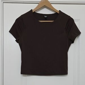 Express Dark Brown Crop Top